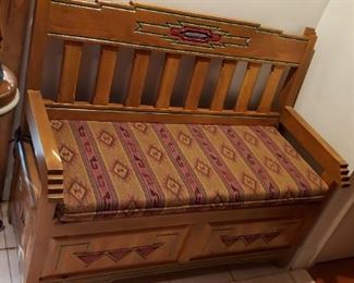 Custom Contemporary Southwestern Storage Bench