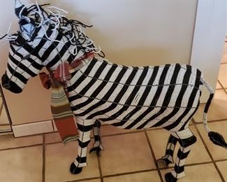Hand-Beaded Zebra