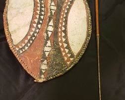 Antique African Warrior Spear and Shield 