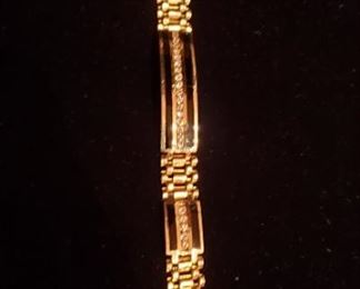 14K Diamond & Onyx Bracelet 