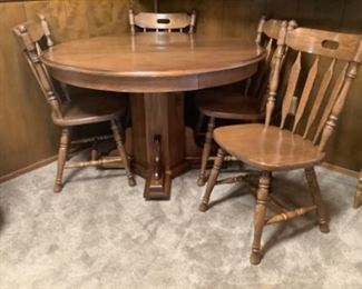 Handmade table with four chairs