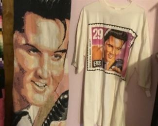 Elvis Pressley throw blanket and T-shirt same Design