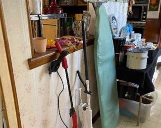 Ironing board, floor cleaner