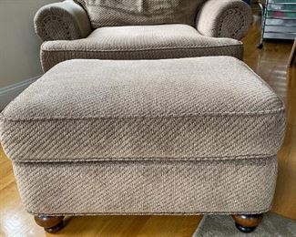 HM Richards Upholstered Arm Chair with Ottoman 