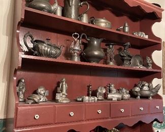 Dozens and dozen of rare, antique pewter molds and other pieces.