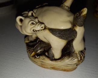 Miniature Polar Bear & Penguin figurine