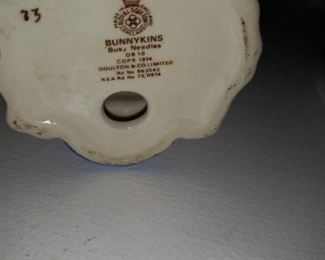 Royal Doulton Bunnykins: Made in 1974 / Busy Needles / Approximately 3" Tall / Made in England. I have lots of these small figurines - Check out the others!