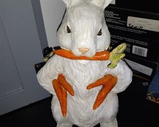Large wooden white rabbit