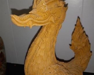 Balinese ฺ/ Indonesia Garuda Bird Wooden Figurine Carving 