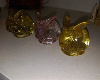 Glass bunny rabbits