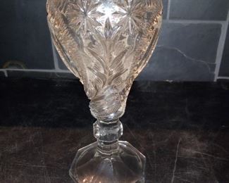Clear Cut Glass Vase