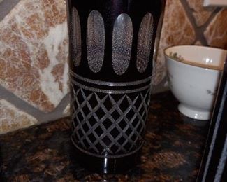 Vintage Ruby Red Cut to Clear Bohemian Czech Crystal Glass Tumbler - all sold separately. 