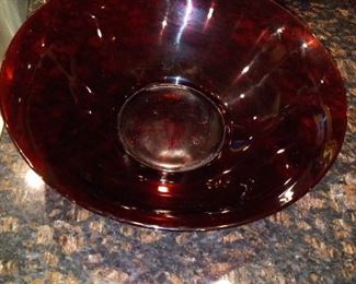Cranberry Glass Bowl