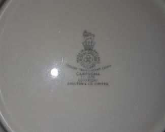 Royal Doulton Campagna Fine China, Bottom of next photo