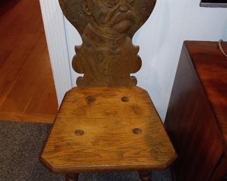 Antique Wooden Swiss Side Chair - Europe!