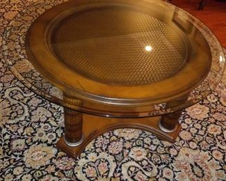 Nice Round Coffee Table w/ Glass Top