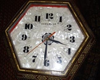 Damascus Wall Clock with Pearl Inlay