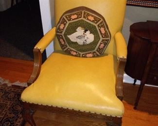 MCM Yellow Leather Chair
