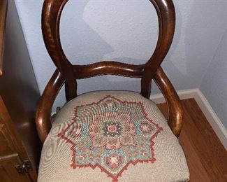 Beautiful Chair with woven tapestry