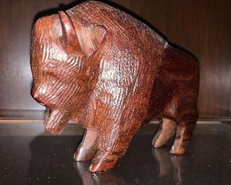 Carved Buffalo figurine