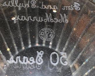 Baccarat French Crystal HARMONIE Champagne Ice Bucket 9" Multi Sided Gold Handle