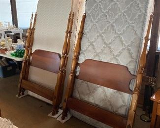 Fabulous pair of antique Stickley twin beds w/mattress sets - great condition!