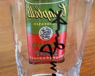 Vintage Campbell's Glassware signed by Andy Warhol