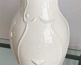 $495 - R.C. Gorman white pottery vase; 11.5" H x 7" diameter