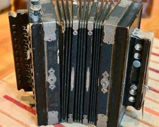 $200 - Antique German "Lyra" Accordion; 11" x 12" (collapsed instrument)