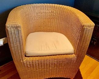 $175 - Bohemian Rattan chair - 30"H x 30"W x 27"D (seat height 18"H)