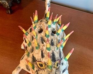 $75 - Hand carved mask #2. 8.5"H x 12"L x 7.5"W