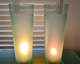 $150 - Pair of lamps. Tested and working. 22”H x 8”D