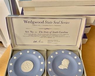 $20 - #11 (Commonwealth of South Carolina) boxed Wedgwood "State Seal Series" with pair of jasperware compotiers, each 4.5" diameter