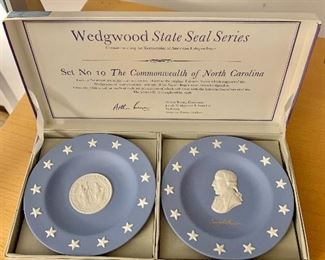 $20 - #10 (Commonwealth of North Carolina) boxed Wedgwood "State Seal Series" with pair of jasperware compotiers, each 4.5" diameter