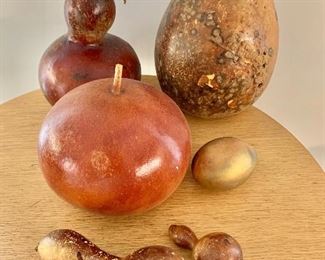 $40 - Lot of six variable-sized gourds; 11" H x 7.5" L (dimensions of largest)