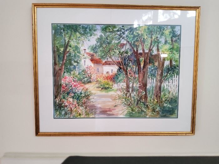 Pinehurst Artist Jeanette G. Sheehan Framed Watercolor