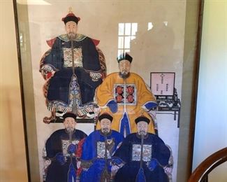 Antique Chinese Emperors Portrait on Rice Paper (44”x70”)..