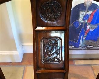 Antique Chinese High-back Horseshoe Chairs with Caned Bottom (Pair)..