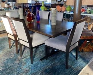 Taracea dining table - Hickory Chair "Cloison" side chairs
