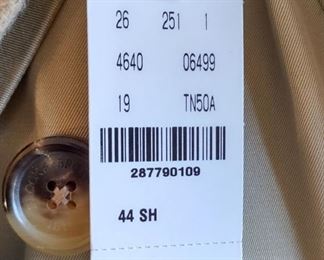 New Brooks Brothers rain coat