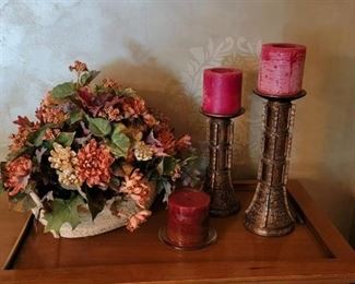 Candles and Holders and Floral Arrangements