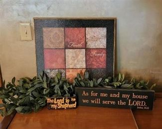 Religious Décor with Greenery