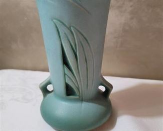 Bluish/Green Roseville Vase from 1950's