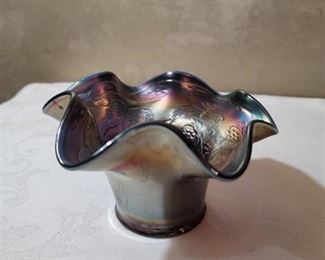 Blue Carnival Glass Hat