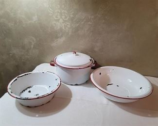 Red and White Enamelware