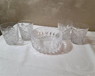 Crystal Bowl and 4 Tumblers