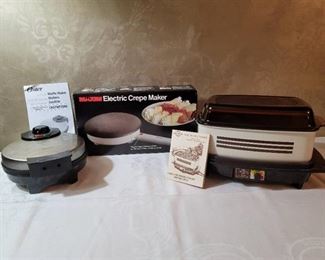 4 Qt Slow Cooker, Waffle Maker, and Crepe Maker