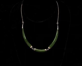 Sterling Silver & Jade Necklace