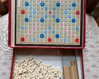 Vintage 1956 travel Scrabble. Complete!