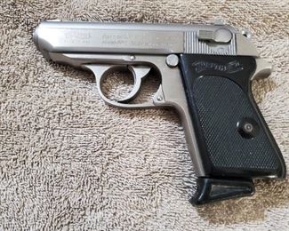 Stainless Steel Walther PPK Semi Automatic  Pistol .380 cal.